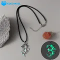 EOCO MALL Chain Necklace Electroplated Silver Fluorescent Dragon Necklace. 