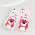 Linemond Cute Strawberry Bear Phone Case for OPPO A1 Pro 5G A11 A11S A12 A12E A15 A15S A16 A16E A16K A16S A17 A1K A31 2020 A32 A33 A35 A36 A37 A39 A3S A5 2018 A52 A53 A53S A54 A54S A55 soft Cover,for Girls Women Pink. 