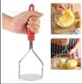 Stainless Steel Potato Masher With Plastic Handle, Food Press For Fruit And Vegetable - Vegetable Cutter. 