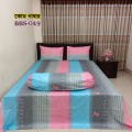 AC HOME TEX Cotton Fabric (সুতি কাপড়) Disital Printed 7 by 8 Feet Double King Size Bed Sheet With Two Matching Head Pillow Covers..