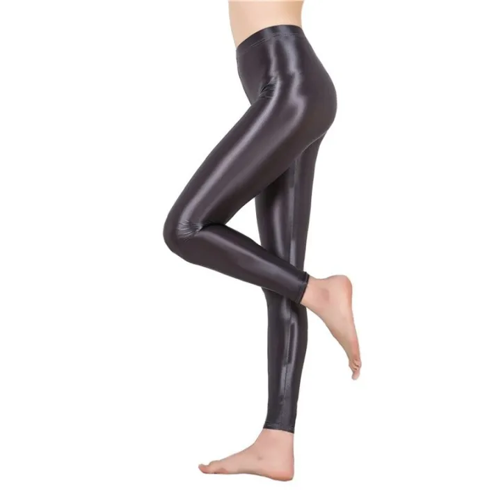 CKAHSBI%20Spandex%20Black%20White%20Women%20Satin%20Glossy%20Leggings%20Shiny%20Neon%20High%20Waist%20Stretch%20Workout%20Fitness%20Tights%20Fitness%20Trousers%20-%20Image%203