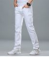 2022 Autumn New Men's White Straight Jeans Classic Style Fashion Business Cotton Elasticity Denim Trousers Male Brand Pants.