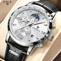 LIGE Men Watch Luxury Leather Waterproof Sport Quartz Wristwatch Chronograph Military Watch for Men Relogio Masculino Men‘s Gift 8953.