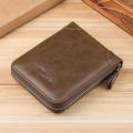 PU Men's Wallet Soft-touch Personalized Casual Leather Wallet Zipper Wallet for Use Gift for Men Business Essential Travel Accessory Fashion Accessory.
