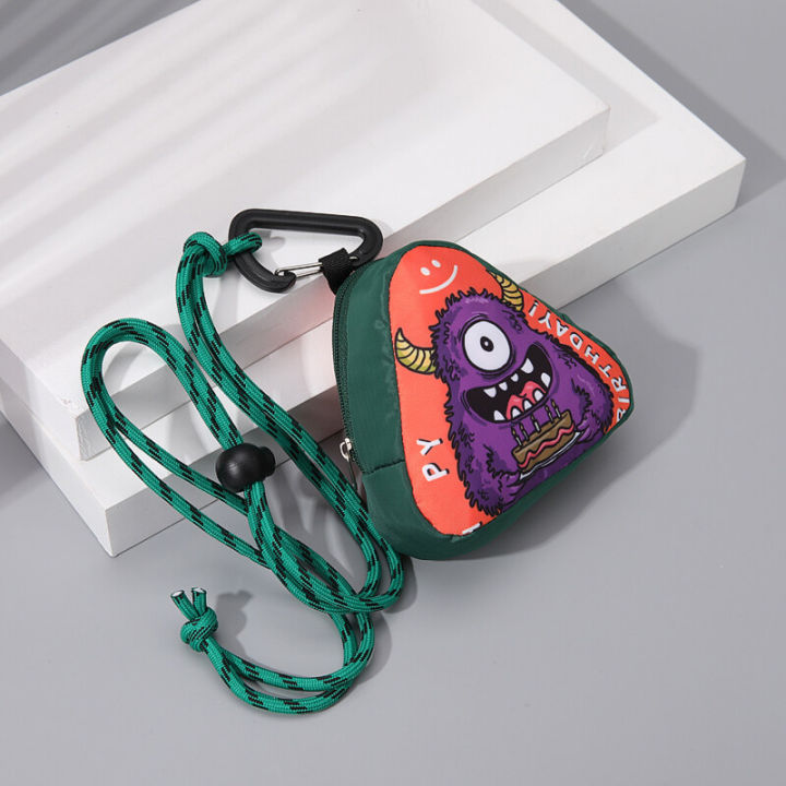 Cartoon%20Monster%20Canvas%20%20%203D%20Triangle%20Cute%20Key%20Bag%20Pendant%20With%20Keychain%20Earphone%20Storage%20Bag%20Portable%20Wallet%20-%20Image%206