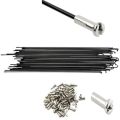Bike Spokes 26" Any Bicycle Stainless Steel Bicycle Spokes With Nipples 10 pcs Black. 