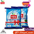 Yes Synthetic Detergent Powder Lemon - 2kg. (Combo Pack). 