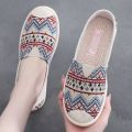 Women's Cloth Shoes Old Beijing Autumn New Slip-on Lofter Low-Cut Canvas Shoes Casual Flat Shoes Soft Bottom Women's Shoes. 