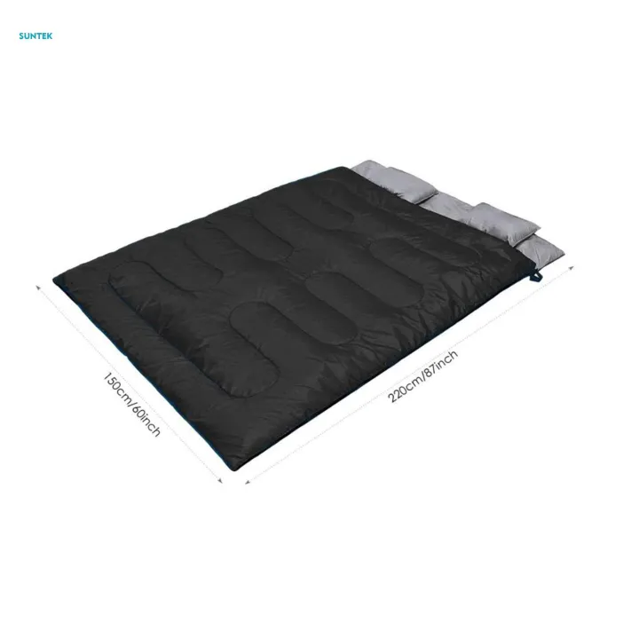 Outdoor%20Double%20Sleeping%20Bag%202%20Person%20Portable%20Warm%20Bag%20for%20Adults%20Mountaineering%20Black%20-%20Image%204