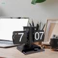 Clock Digital Flip Down Clock Retro Design Mechanical Table Clock Automatic Page Turning.