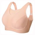 Womens Bounce Control Wireless Sports Bra High Impact Full Coverage Non Padded Underwear 36 38 40 42 44 C D DD E F G Solid Black.