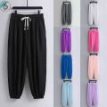 Men Cotton Linen Soft Jogger Pants with Functional Side Pockets. 