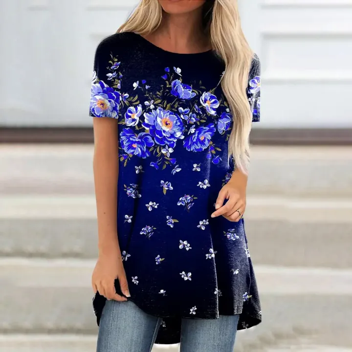 2022%20Summer%20Elegant%20Womens%20Floral%20Printed%20T-shirt%20Women%20Fashion%20T-shirts%20Ladies%20Tops%20Tees%20Vintage%20Dziert%20Caseual%20Loose%20-%20Image%202