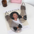 Charm shark Korean version sandals, summer flat heel fish mouth bow flat bottom, daily casual jelly transparent heel beach shoes.