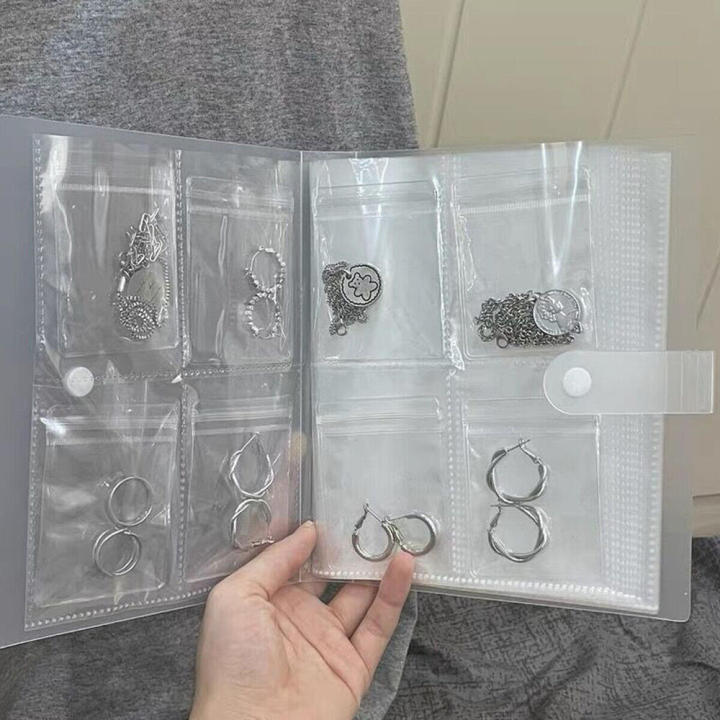 Sealing%20Bags%20Jewelry%20Storage%20Book%20Portable%20Frosted%20Transparent%20Necklace%20Organizer%20Button%20Closure%20Anti-oxidation%20Ring%20Holder%20for%20-%20Image%204