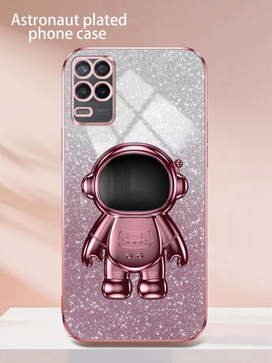 AnDyH%20Phone%20Case%20for%20OPPO%20A54%204G%20Flash%20Powder%20Gradient%20Plating%20Casing%20with%20Astronaut%20Stand%20-%20Image%205