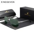 KINGSEVEN, Cool Aluminum Magnesium Frame Sunglasses, Premium Polarized Rimless Aviator Sunglasses, For Men Women Outdoor Sports Driving Fishing Cycling Supply Photo Prop. 