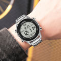 SYNOKE Stainless Steel Strap Digital Men's Watches Chrono Clock Waterproof Male Wristwatch Electronic Watches Relogio Masculino.