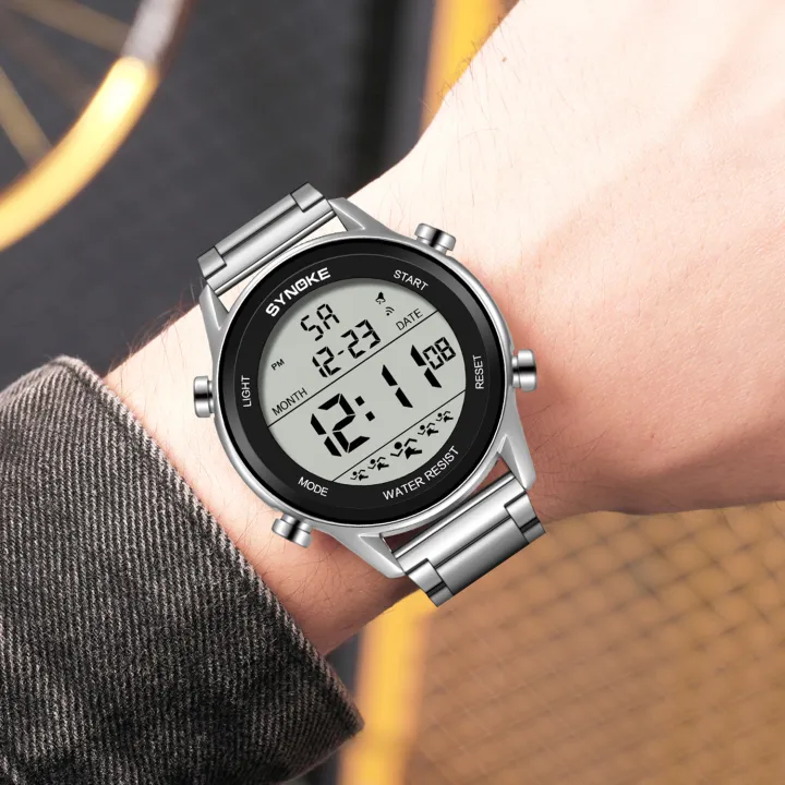 SYNOKE%20Stainless%20Steel%20Strap%20Digital%20Men's%20Watches%20Chrono%20Clock%20Waterproof%20Male%20Wristwatch%20Electronic%20Watches%20Relogio%20Masculino%20-%20Image%204