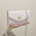 Bag Women's 2022 New Fashion Lingge Chain Bag Versatile Little Fragrance One Shoulder Crossbody Bag Soft Leather Handbag Bag. 