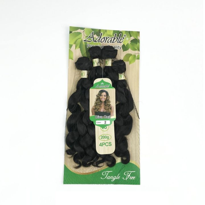 Adorable%204%20Bundles%20Loose%20Deep%20Synthetic%20Diva%20Curly%20Hair%20Extensions,Full%20Head%20Packet%20Hair%20Weaving%2016-18%20Inches%20Diva%20Curl%204PCS%20-%20Image%202