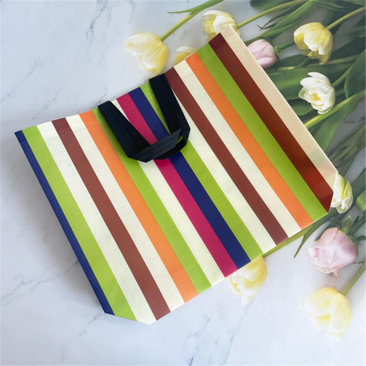 stripe%20Foldable%20handbag%20Stylish%20non-woven%20fabric%20Reusable%20shopper%20bag%20Eco-friendly%20tote%20bag%20for%20Travel%20Grocery%20shopping%20Outdoor%20activities%20Daily%20use%20Eco-conscious%20consumers%20-%20Image%205