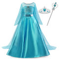 2024 Disney Frozen 2 Kids Cosplay Costumes Girls Elsa Anna Dress for Girls Girls Gowns Halloween Carnival Easter Party Dresses. 