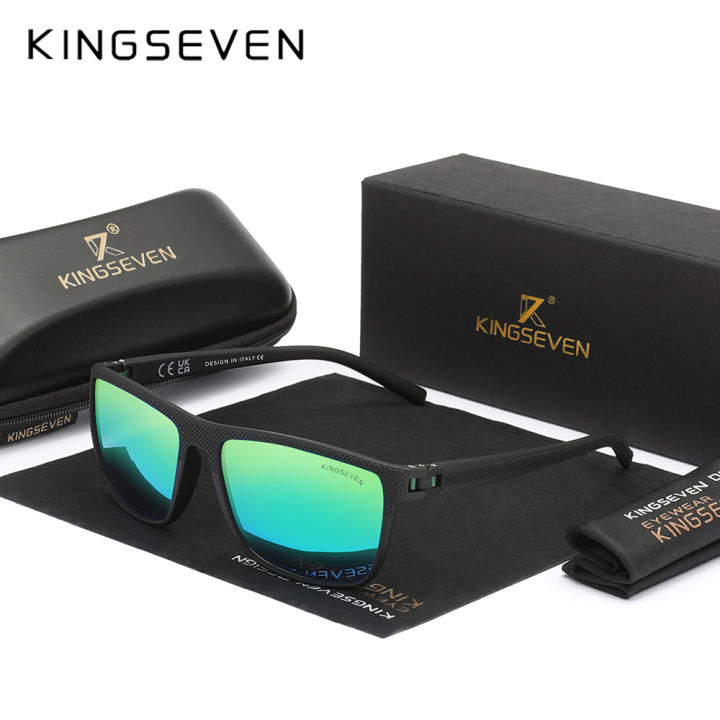 KINGSEVEN New Fashion Sunglasses For Men Polarized UV400 Protect Glasses Night Vision Lens Outdoor Sports Anti-slip Eyewear2024
