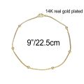 Gold Color Satellite Link Chain Beaded Anklet, 9 10 11 inches Box Chain Ankle Bracelet for Women Men Waterproof. 