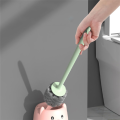 Compact Toilet Bowl Cleaning Brush Set Pink & Green Toilet Bowl Brush and Holder for Bathroom Deep Cleaning. 