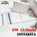 100pcs/Lot IC Card 13.56MHz ISO14443A S50 MF MFS50 Proximity Smart Universal Label RFID Tag Access Control Card. 