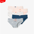 Teen Girls 5 Pack Premium Assorted Colors Solid Print Design Cotton Panty for girls. 