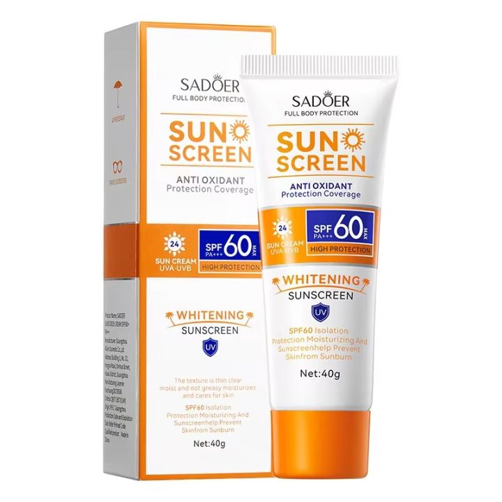 SADOER Anti Oxidant Full Body SPF 60 PA+++ Sun Screen Cream- 40g