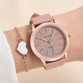 Fashion Starry Sky Dial Bracelet Watch 2 Piece Ladies Watch Set Women Leather Strap Quartz Girl Wrist Watch Women Watches No Box. 