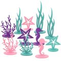 2Pcs Little Mermaid Theme Party Decorations DIY Felt Coral Table Ornament Under the Sea Girl Birthday Party Supplies Baby Shower. 