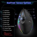 BOW Wired Gaming Mouse Programmable 12 Buttons RGB Mouse for Gamer Desktop Laptop PC Ergonomic Vertical Mouse Joystick 10000DPI.