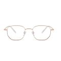 Anti-blue Light Anti-radiation Computer Prescription Glasses Frame Women Metal Rose Gold Short-sight Eyewear 0 -0.5 -0.75 To -6.
