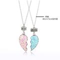 2pcs/set Best Friends Girls Friendship Pendant Necklace BFF Heart-shaped Couples Chain Gifts For Women. 