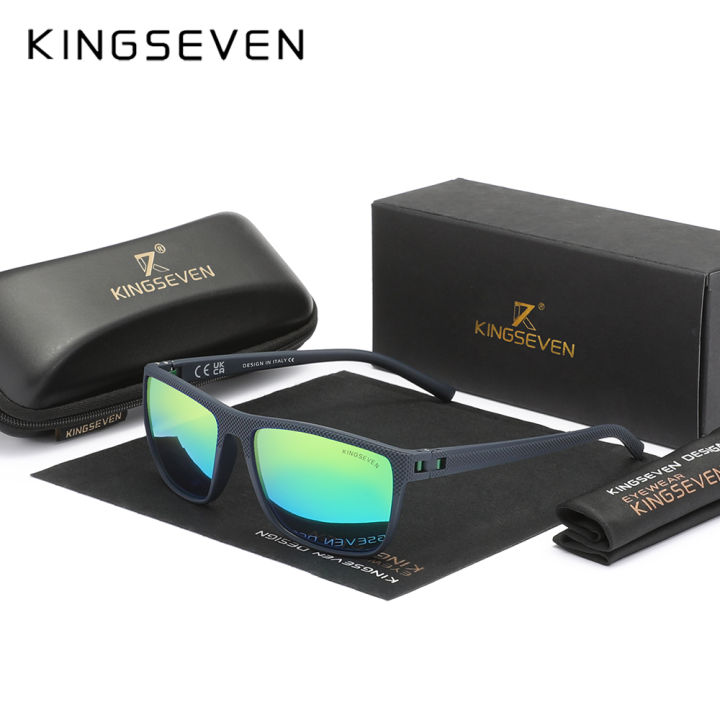 KINGSEVEN%20Sunglasses%20For%20Men%20Polarized%20UV400%20Eye%20Protection%20Glasses%20Adult%20Green%20Mirror%20TAC%20Lens%20New%20Design%20Graininess%20Eyewear%20-%20Image%202