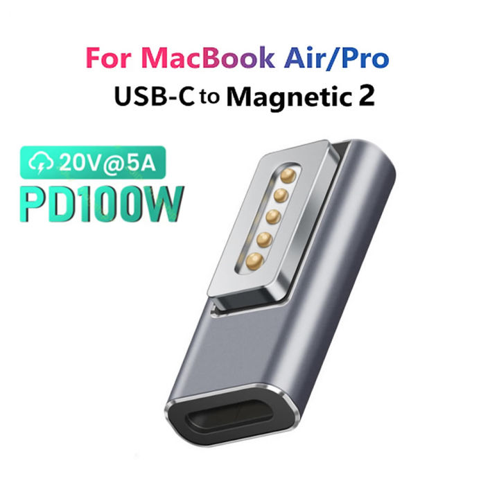 USB Type C Magnetic PD Adapter for Magsafe 1 2 MacBook Air Pro Led Indicator Fast Charging Magnet Plug Converter