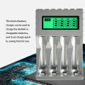 LCD Display Smart Intelligent Battery Charger With 4 Slots For AA/AAA NiCd NiMh Rechargeable Batteries AA/AAA Charger. 