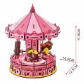 DIY Wooden 3D Carousel Puzzles Assembly Model Art Crafts Education Toy Gift Collection Toys Gift For Children.