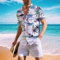 Coconut Tree Shirts For Men 3d Printed Men's Hawaiian Shirt Beach Short Sleeve Fashion Tops Tee Shirt Man Blouse Camisa. 