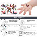 Marvel Spiderman Tattoo Sticker Action Figure Anime Iron Man Avengers Waterproof Tattoo Sticker For Boys Toys Kids Birthday Gift Superman. 