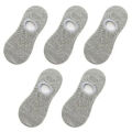 5 Pairs Women Non-slip Socks Invisible Summer Solid Color Mesh Ankle Boat Socks Silicone Female Cotton Slipper No Show Socks. 