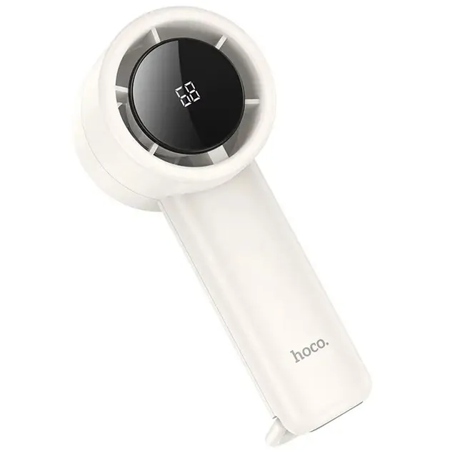 Hoco HX63 Hand Fan with Digital Display – 5 Speed Levels | 2000mAh Battery | Mini Portable Fan | Charger Fan Price in Bangladesh | Lightweight & Ergonomic
