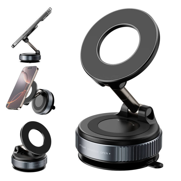 Strong Magnets Car Mobile Stand Universal 360 Rotating vacuum Car Mobile Phone Holder Magnetic Car Phone Holder