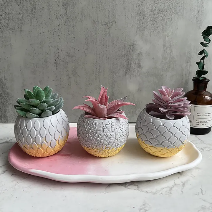 Fish Scale Flower Pot Mold Fragment Flower Pot Vase Pen Holder Silicone Fish Scale Flower Pot Mold Fragment Flower Pot Vase Pen Holder Silicone
