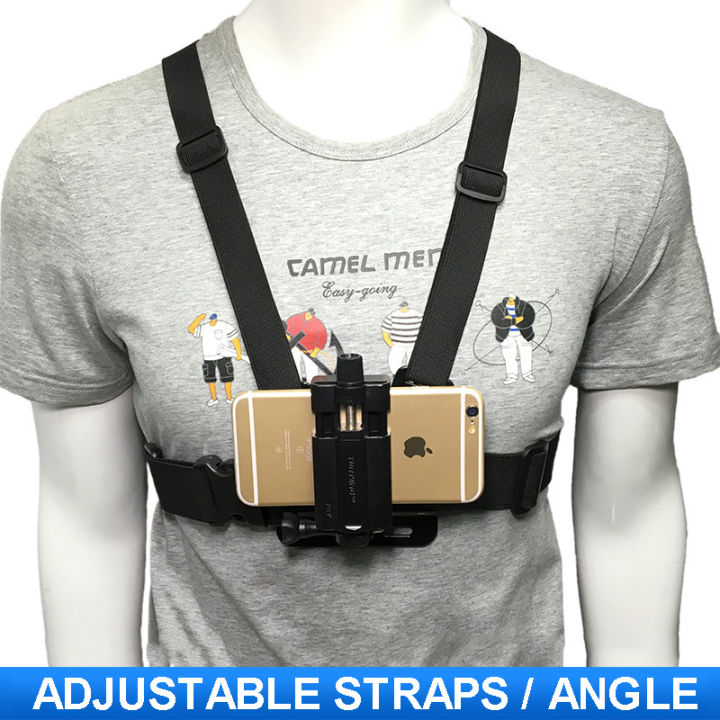【Happy childhood memories】(NEW)Adjustable Mobile Phone Chest Holder Mount Webbing Belt Strap Phone Holder Harness - Universal for 4-5.5 inch Smartphone Fixed