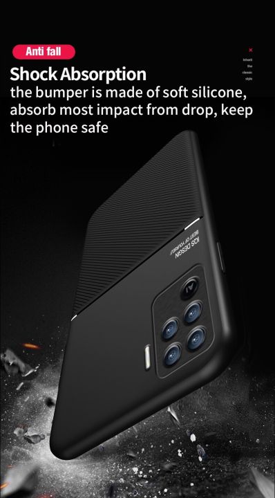 xprmy%20for%20OPPO%20A94%204G%20/%20F19%20Pro%20/%20Reno%205F%20/%20Reno%205%20Lite%20Phone%20Case%20Rubbed%20Pattern%20Shelll%20Support%20Car%20Twill%20Ultra%20Thin%20Shockproof%20Back%20Cover%20-%20Image%203